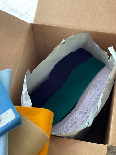 Customer photo review of Craft-A-Mystery Bag - JUST FELT - 12" x 12" Felt Sheets, 150 Pieces - FINAL SALE