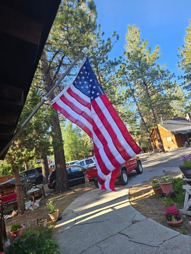 Customer photo review of Prestige American Flag Set With Polyester American Flag