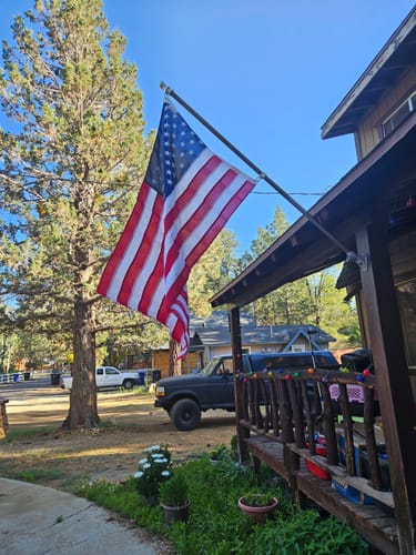 Customer photo review of Prestige American Flag Set With Polyester American Flag