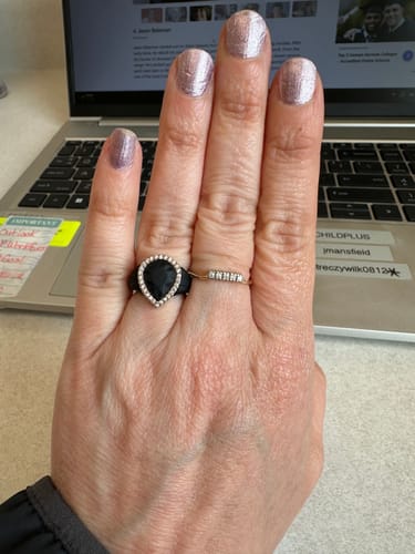 Jacki M. review of New! Pear Silicone Ring with Metal Frame and Stones image 1 out of 1