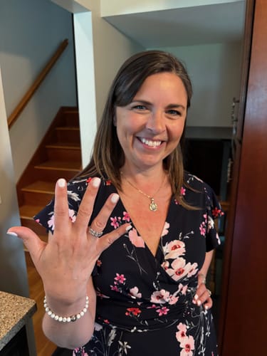 Customer photo review of The Emerald Five Stone
