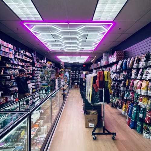 Customer photo review of Color Hexagon Garage Grid Light