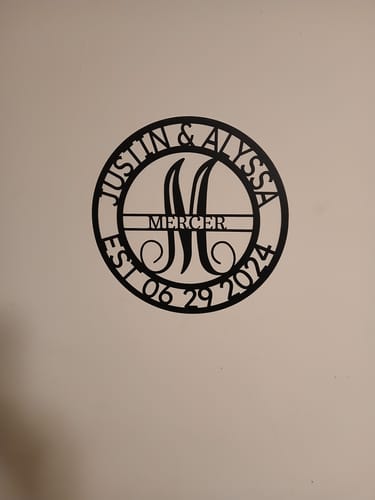 Customer photo review of Elaborate Name - Steel Sign