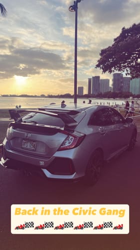 Customer photo review of 2016-21 Honda Civic Hatchback Type R Conversion Rear Trunk Spoiler Kit