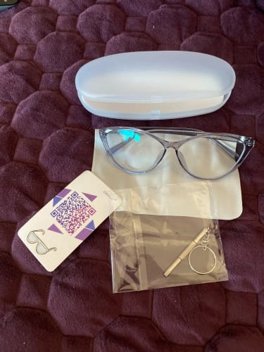 Customer photo review of Zirosat Women's Full Rim Oval Cat Eye Tr 90 Alloy Eyeglasses 12857