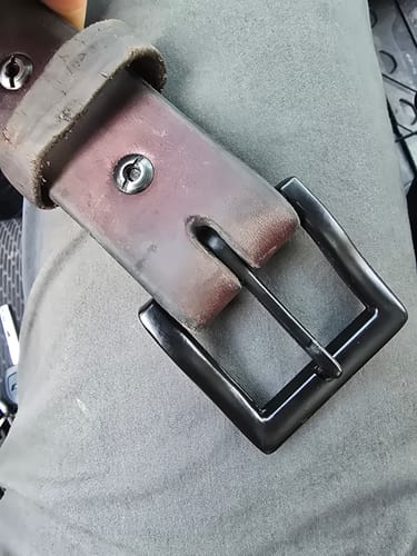 Customer photo review of 1.5" Matte Black #1 Buckle