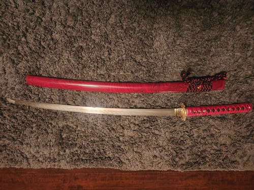 Customer photo review of Flame Stigma Katana (Floral-Engraved Tsuba)