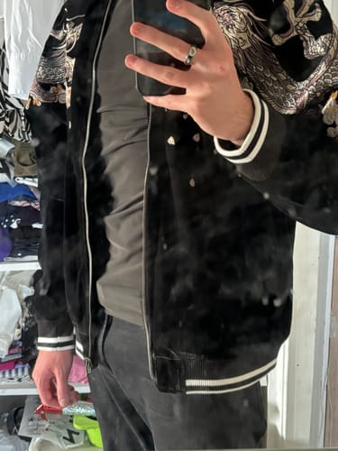 Customer photo review of Velvet Twin Dragons Embroidered Jacket