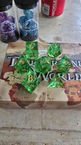 Customer photo review of Blood of the Lich Sharp-Edged Resin Dice Set