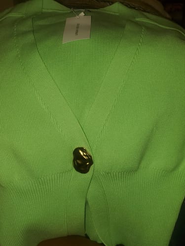 Customer photo review of V-Neck Knitted Cardigan