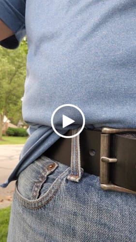 Customer video review of Black 45 mm 100% Full Grain Bridle Leather Belt for Jeans