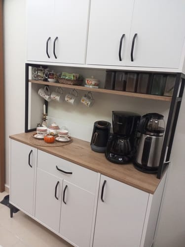 Customer photo review of Rani JE127 Çok Amaçlı Dolap 8 Kapaklı 1 Çekmeceli Kiler Mutfak Dolabı Beyaz - Sepet Ceviz