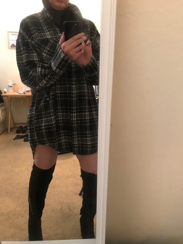 Customer photo review of Boyfriend Flannel Button Up Shirt