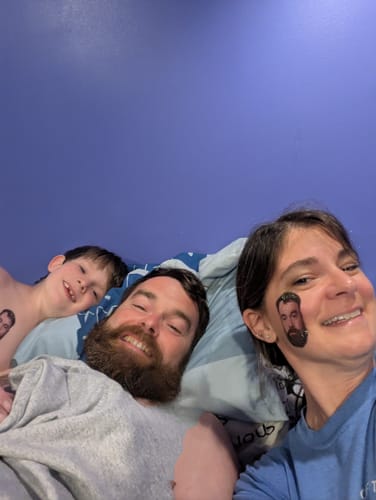 Customer photo review of Custom Photo Face Temporary Tattoo