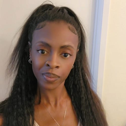 Customer photo review of CurlyMe 3 In 1 Half Wig Kinky Straight Glueless Install Half Wig With Drawstring Beginner Friendly