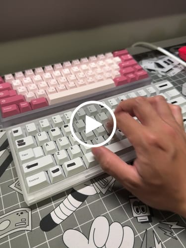 Customer video review of HMX COSMIC PURPLE LINEAR SWITCH FACTORY LUBED (10PCS)