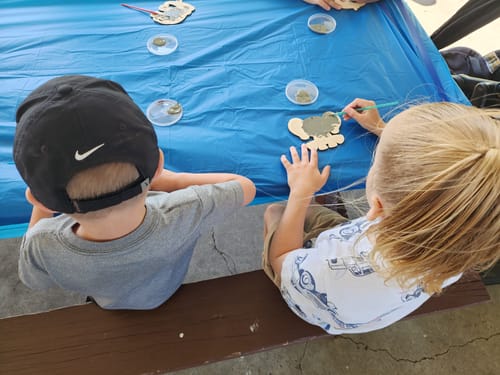 Customer photo review of Unfinished Wood Etched Cute Elephant Shape | Paint By Line Crafts | up to 30" DIY