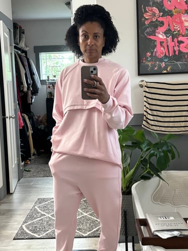 Customer photo review of Woman Casual Pink Three Piece Set