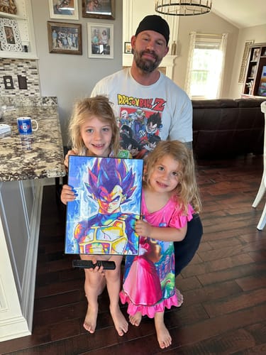 Customer photo review of Dragon Ball Z: Vegeta Pop Art - Anime Paint By Numbers Kit