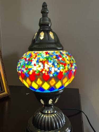 Customer photo review of Bulk 1lb glass Barrel Seed Beads for DIY Crafts & Turkish Mosaic Lamps