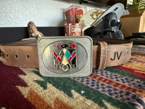 Customer photo review of The Purpose Belt - Brown Custom Engraved 100% Real Distressed Leather Belt