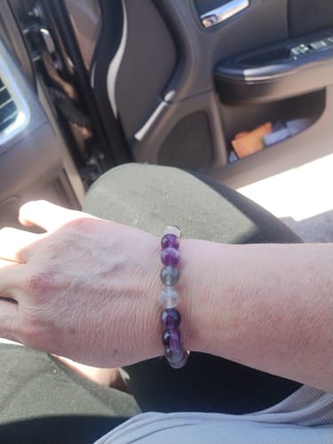 Customer photo review of Purple Fluorite Crystal Bracelet From Morocco