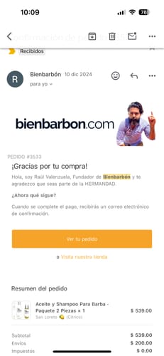 Customer photo review of Aceite y Shampoo Para Barba · Paquete 2 Piezas