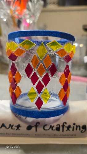 Customer photo review of 1300pcs bulk glass tiles for Crafts & Turkish Mosaic Lamps - 1 lb