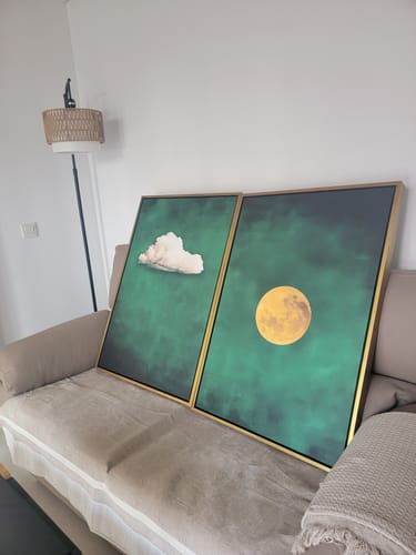 Customer photo review of Emerald Cloud and Moon Set of 2 Prints
