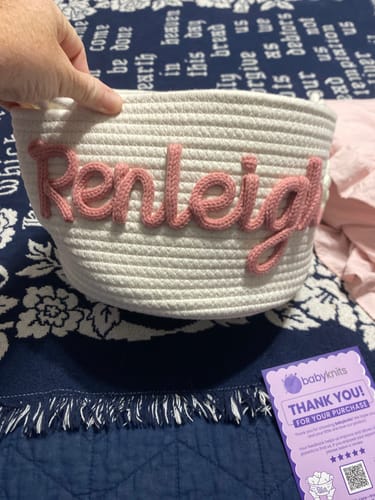 Customer photo review of Baby Knits™ Personalized Knitted Basket