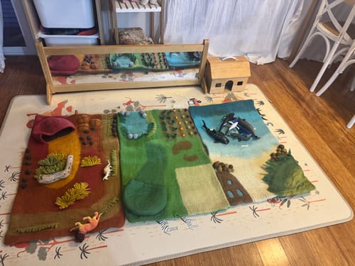 Customer photo review of Large Australian Outback Play Mat Playscape