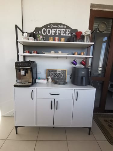 Customer photo review of Rani JE130 Kahve Köşesi Çok Amaçlı Dolap 4 Kapaklı 1 Çekmeceli Kiler Mutfak Dolabı Beyaz