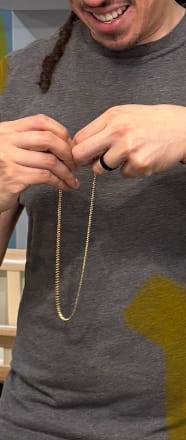Customer photo review of 14k Cuban Miami SOLID Chain (4MM / 22” inches) JTJ™
