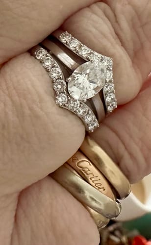 Customer photo review of Versa Stardust Lab Grown Wishbone Ring