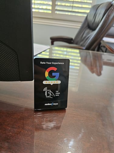 Customer photo review of Zappy Google Review Stand