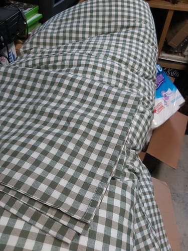 Customer photo review of Green Gingham Duvet Cover Set