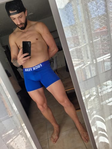Customer photo review of BLUE MICROFIBER BOXER