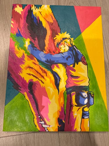 Customer photo review of Naruto Shippuden: Naruto and Kurama - Anime Paint By Numbers Kit
