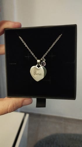 Customer photo review of Necklace: Heart Birthstone