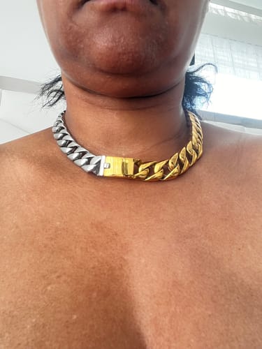 Customer photo review of Iman Cuban Necklace (16mm)