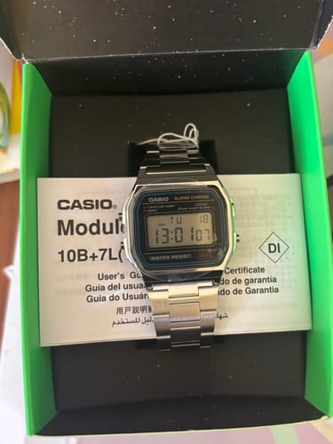 Reseña con foto de un cliente sobre Reloj Casio Vintage A158WA-1DF Azul/Plateado