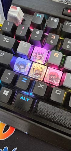 Customer photo review of Cute Anime Keyboard Transparent Keycaps