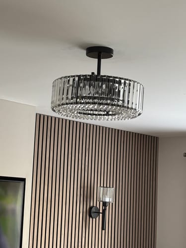 Customer photo review of 4-Light Crystal Drum Semi Flush Mount