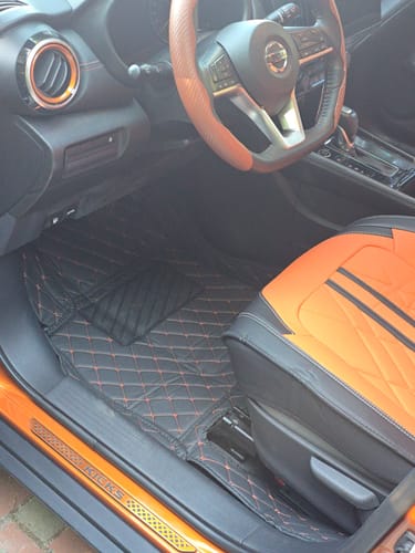 Customer photo review of Orange & Black Ultra Car Seat Covers