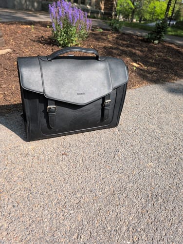 Customer photo review of Julie Vintage Vegan Briefcase