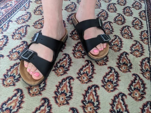Customer photo review of Mango Comfort Footbed Sandals