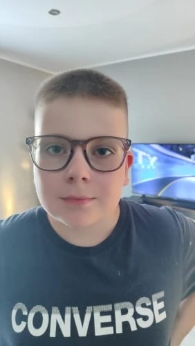 Customer photo review of Ralferty Unisex Full Rim Square Tr 90 Eyeglasses Clip On Sunglasses 97757