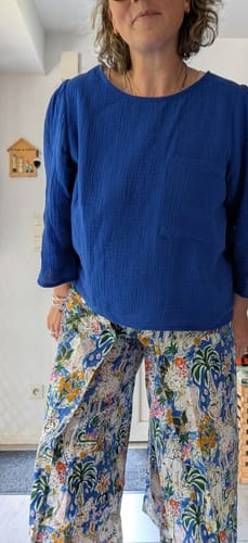 Customer photo review of Pantalon drapé Mathilde - popeline de coton Venise