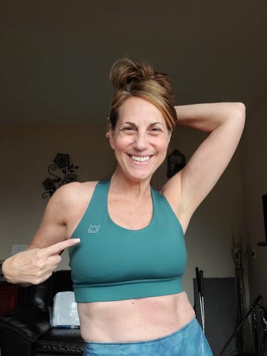 Customer photo review of Vivid Criss-Cross Sports Bra