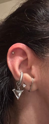 Customer photo review of Escher Ear Cuff in Striated Crystal (Small)